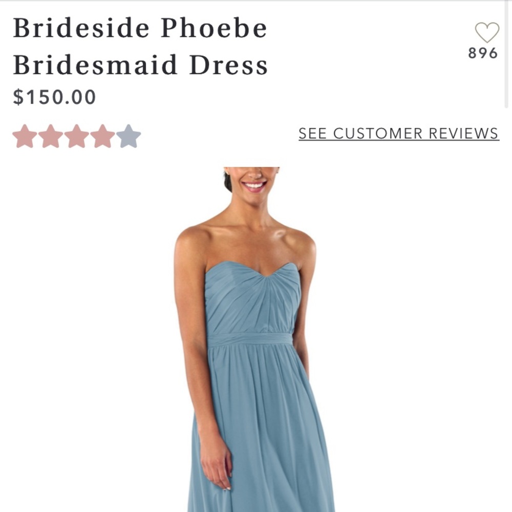 Bride side strapless bridesmaid dress